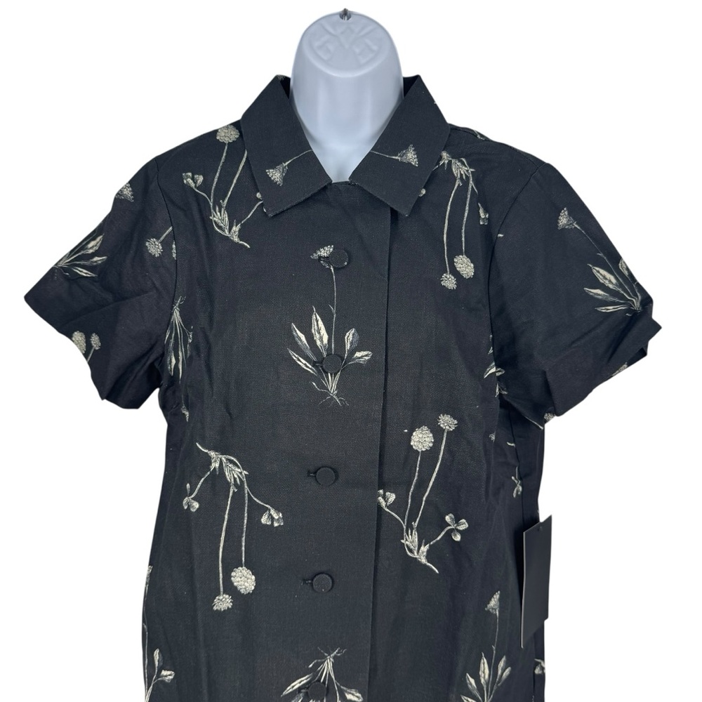 Tuckernuck NEW Black Meadow Rue Marley Collared Cotton Mini Dress Size XL - Picture 5 of 11